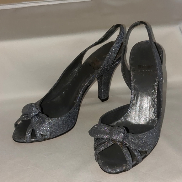 Moschino Cheap and Chic Silver Glitter Heels - Size 6 US/36 EU - Picture 1 of 5